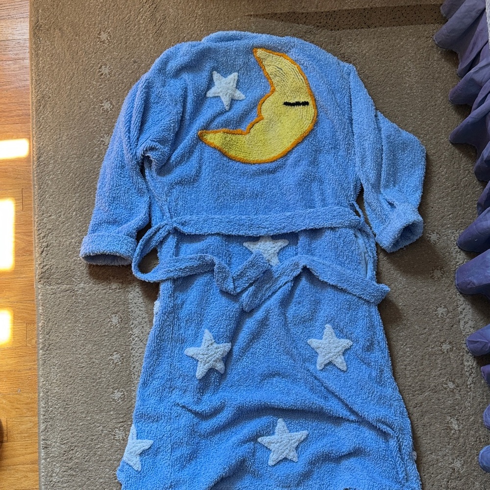 Blue Star and Moon Bathrobe